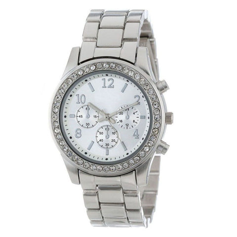 Classic Round Crystals Wrist Watch