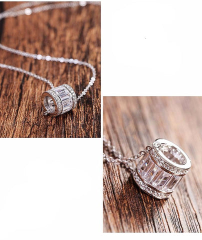 Cylinder sterling Necklace