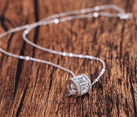 Cylinder sterling Necklace